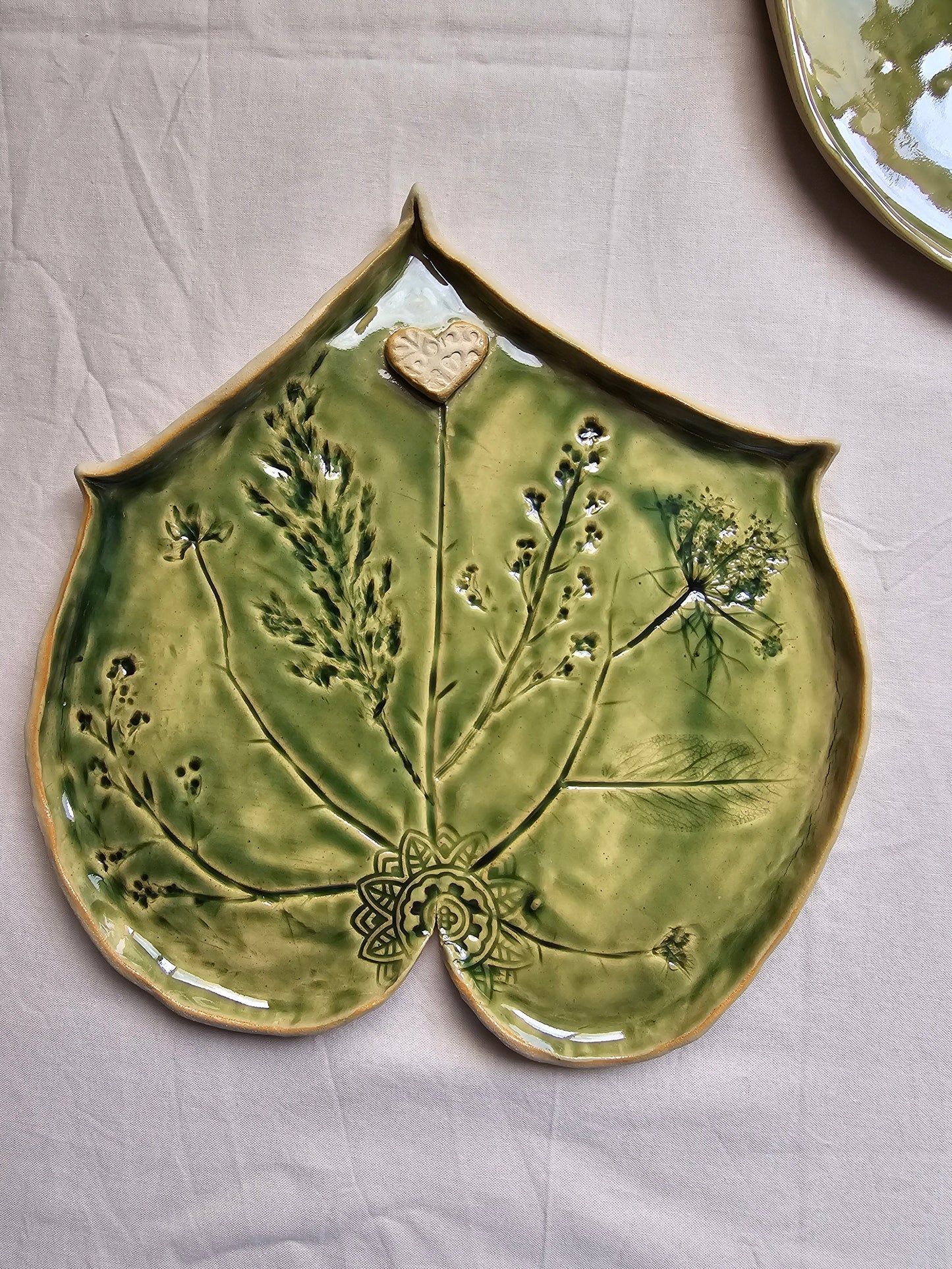 Z_  WORKSHOP  1 PIATTO CON IMPRESSIONI BOTANICHE CON LA TECNICA DELLA LASTRA