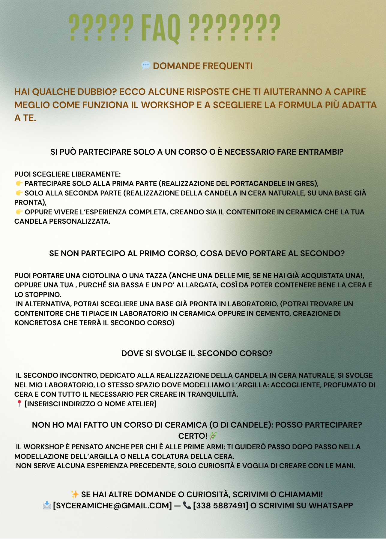 Z_ WORKSHOP CREA LA TUA CANDELA  E TART PROFUMATE